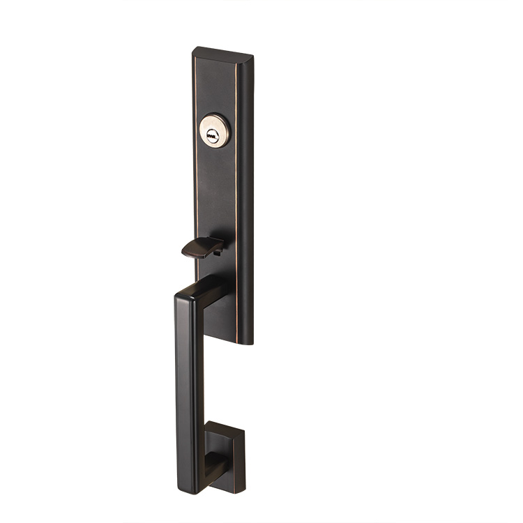 Black Zinc Alloy Pocket Exterior Door Hardware Security Entry Door Locks