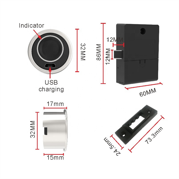 USB Drawer Intelligent Electronic Lock Portable Lock For Furniture Hot Sale Mini Smart Lock