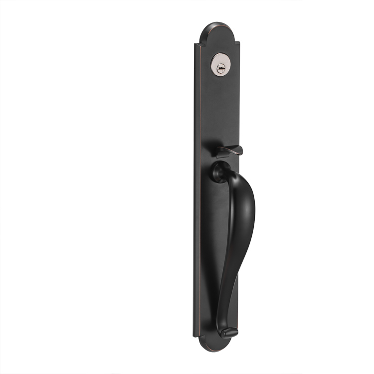 Black Solid Zinc Alloy Security Key Keyed Entry Door Lock And Lever Door Handle For Interior Door