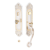 White Zinc Alloy Heavy Duty Full Set Brass Cylinder Keyless Handle Door Locks