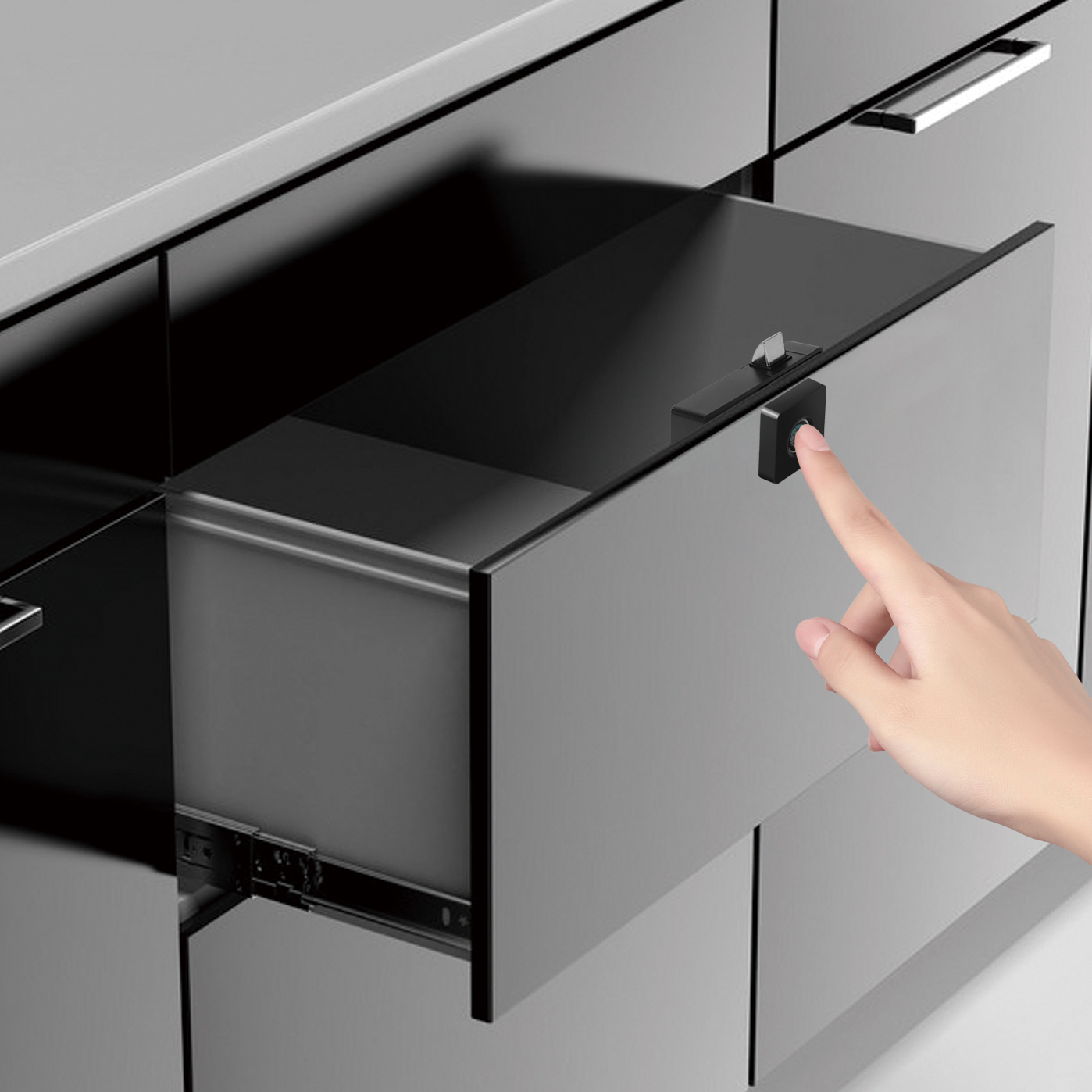 Modern Biometric Keyless Fingerprint Smart Lock Cabinet Drawer Lock USB Rechargeable Electric Lock