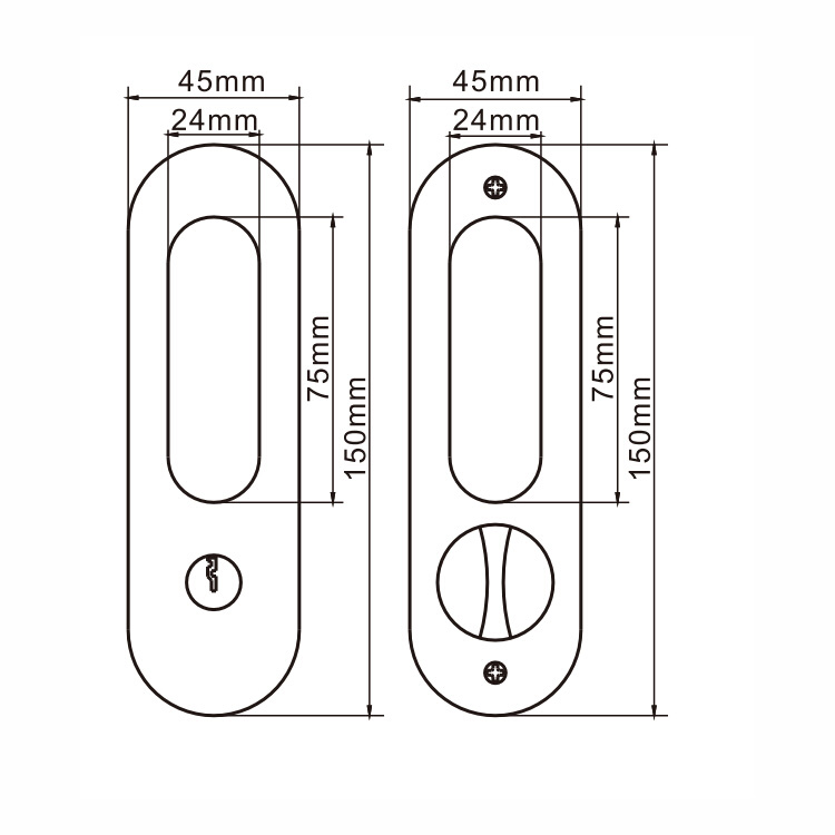Solid Zinc Alloy Privacy Or Passage Patio Sliding Door Lock with Hook 