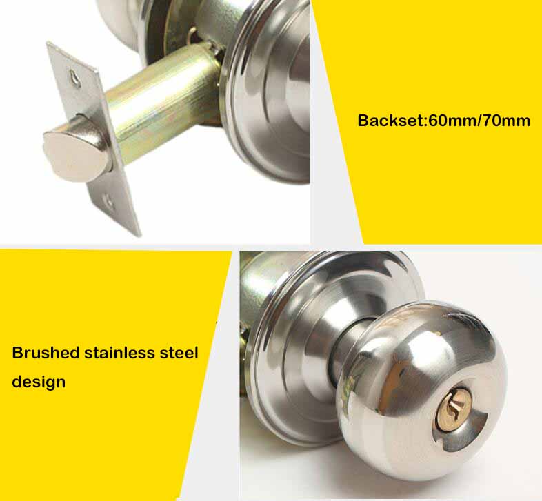 Bathroom Bedroom Privacy Door Knob Lock Security Tubular Knob Lock For Door