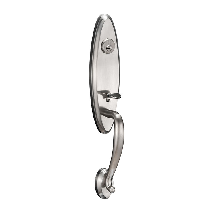 Stain Nickel Zinc Alloy High Tech 10 Pins Brass Lock Door Handle Deadlocks for Front Doors