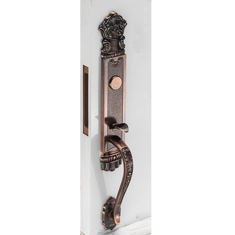 Luxuries Gate house lock main door handleset gripset front door handle lock keyed entry american design locks