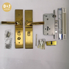 Golden Front Main Door Lock Door Handle Lever on Back Plate Backplate Stainless Steel Door Lever Handle